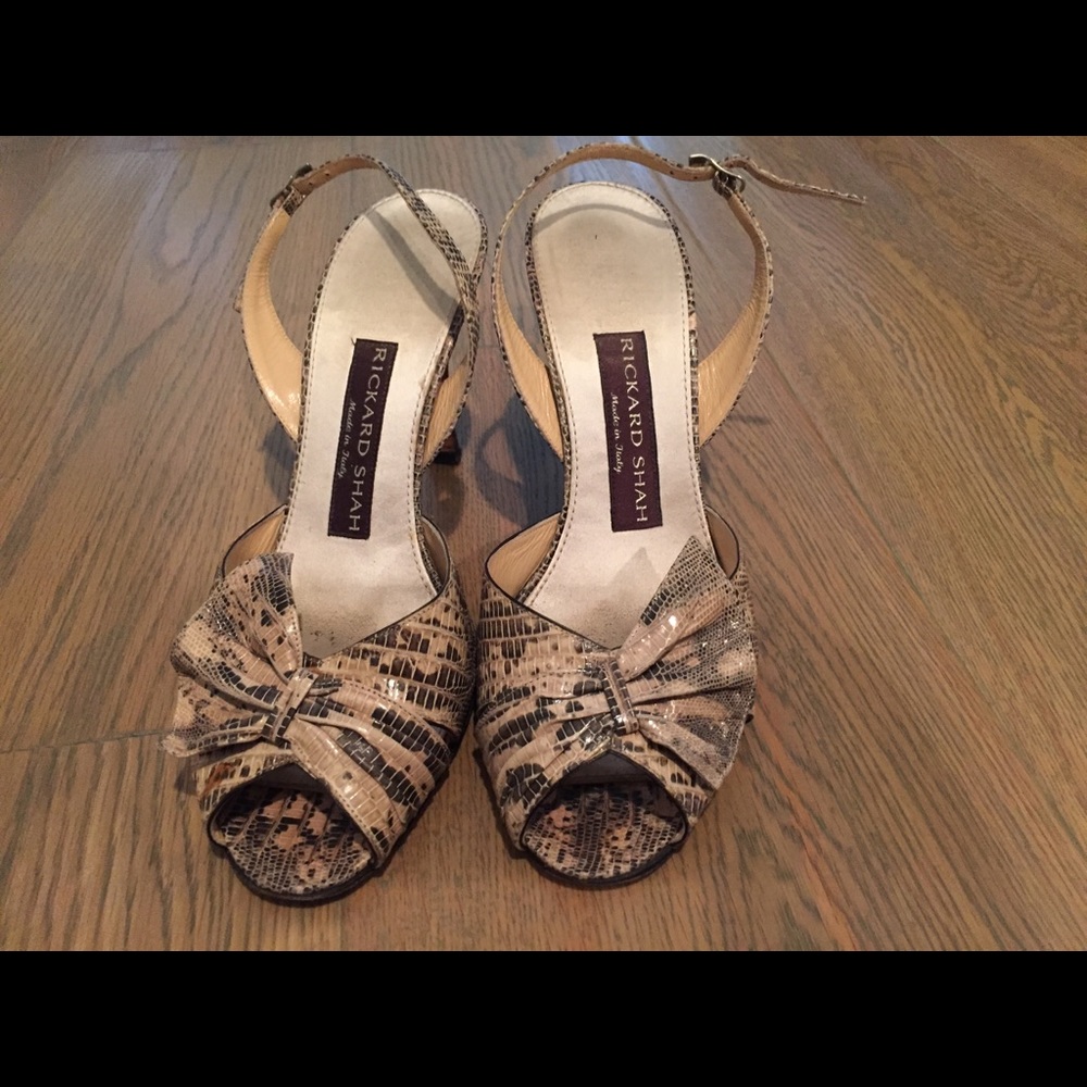 Rickard Shah Karung/Lizard Black & White Sandal